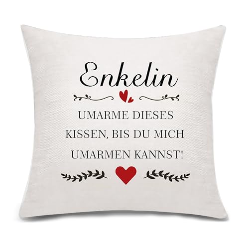 Bacmaxom Geschenk für Enkelin Hug Kissenbezug für Enkelin Sweet Enkelin Geschenk Geburtstag Geschenk Graduierung Geschenk (Enkelin) von Bacmaxom