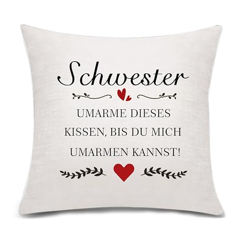 Bacmaxom Schwester Geschenk Umarmung Kissenbezug für Schwester Sweet Sister Geschenk Geburtstag Graduierung Neujahr (Schwester) von Bacmaxom