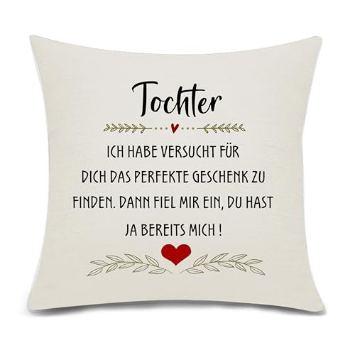 Bacmaxom lustige Tochter Kissenbezug von Mama Papa Beste Tochter Geschenk für Geburtstag Graduierung Neujahr Weihnachten(Tochter) von Bacmaxom