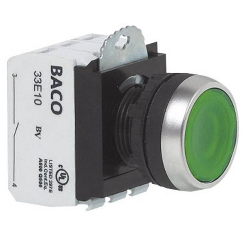 BACO Schalter BACO BAL21AH50L L21AH50L Drucktaster Frontring Kunststoff, verchromt (L21AH50L) von Baco