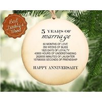 Fünfjähriges Jubiläum Geschenk Holz Zum Fünften Jahrestag Fünfte Hochzeit Fünf Jahre Verheiratet von BadDaddysWood