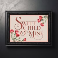Sweet Child O "Mine Von Guns & Roses Kunstdruck | A4 Wandkunst Wohnkultur Geschenk Für Zuhause Emo, Goth, Alt, Pop Punk, Rock, Vintage von BadWolfPrint