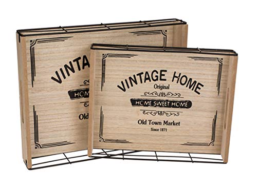 Bada Bing 2er Set Tablett Vintage Home Dekotablett Natur Schwarz Metallrand Holztablett in 2 Größen Deko Trend 35 Bada Bing 2er Set Tablett Vintage Home Dekotablett Natur Schwarz Metallrand Holztablett in 2 Größen Deko Trend 35 von Bada Bing