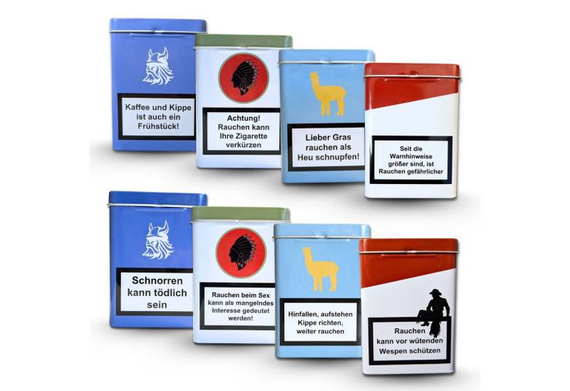 Bada Bing Aufbewahrungsdose Zigarettendose mit Spruch Metall Zigarettenetui (8 St., 8er Set), mit lustigem Spruch von Bada Bing