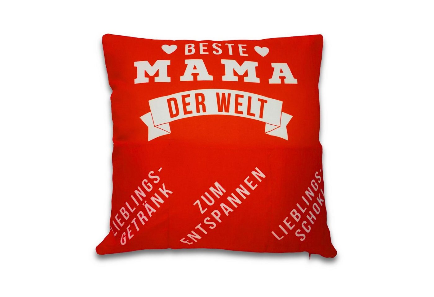 Bada Bing Dekokissen Beste Mama Kissen mit 3 Taschen zum befüllen Geschenk für Muttertag, Kissenhülle mit Füllung von Bada Bing