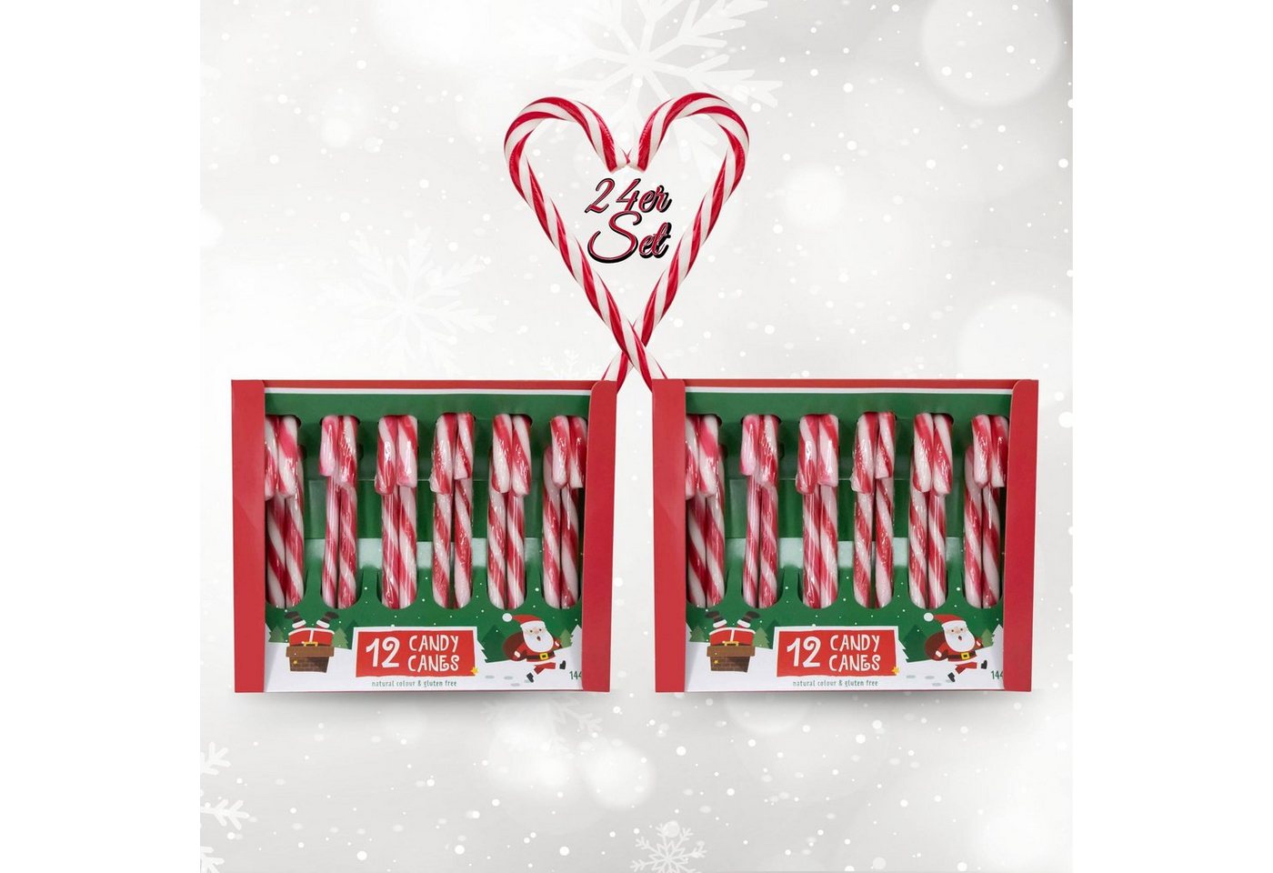 Bada Bing Hänge-Weihnachtsbaum Deko Zuckerstangen Essbar Candy Canes Baumschmuck Weihnachtsdeko (24er Set rot/weiß, 24 St., Süßigkeit), Erdbeergeschmack von Bada Bing