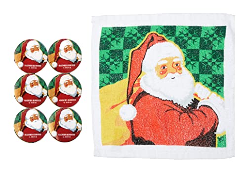 Bada Bing 6er Set magisches Handtuch Nikolaus - Einzigartiger Waschlappen aus 100% Baumwolle - Zaubertuch für Weihnacht Santa Claus - Geschenk Adventskalender in 30 x 30 cm von Bada Bing