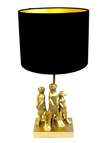 Bada Bing Hochwertige Tischlampe Erdmännchen Ca. 50 x 25 x 25 Cm Gold Schwarz Lampe Dekolampe Tischleuchte Extravagant Edel Trend Geschenk 68 von Bada Bing