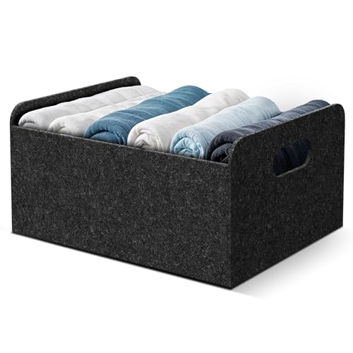 Bada Bing stabiler Filzkorb in anthrazit für Regal und Kleiderschrank - faltbarer Organizer - kleiner Faltkorb zur Aufbewahrung - Aufbewahrungsbox aus Filz Korb Box Regalkorb von Bada Bing
