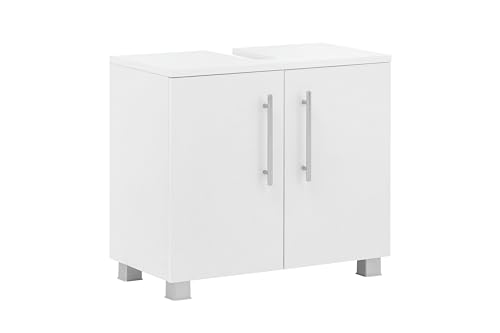 BadeDu Cher Waschbeckenunterschrank in Weiß – 61 cm Breite für Moderne Badezimmer – Unterschrank: einfacher Aufbau, langlebig & schick von BadeDu