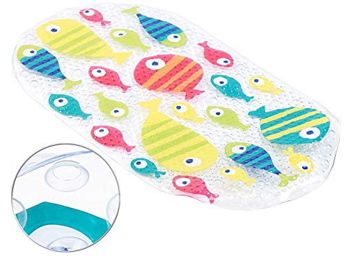 BadeStern Duschmatte: rutschfeste Badewannen-Matte mit Fisch-Motiv, 69 x 38 cm (Badewannenmatte Kinder, Antirutschmatte Badewanne, Anti Rutsch) von BadeStern