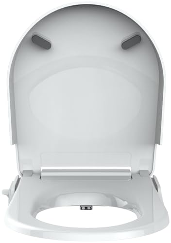BadeStern Bidet-Toilettensitz mit Doppeldüsen-System und Absenkautomatik, D-Form von BadeStern