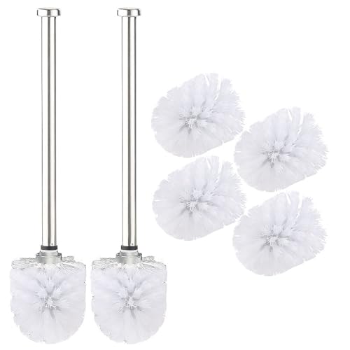 BadeStern Toilettenbürste Ersatz: 2er-Set WC-Bürsten mit Edelstahl-Stiel und 3 Aufsätzen mit Ø 7 cm (Toilettenbürste Wandmontage, WC-Garnituren Wandmontage) von BadeStern