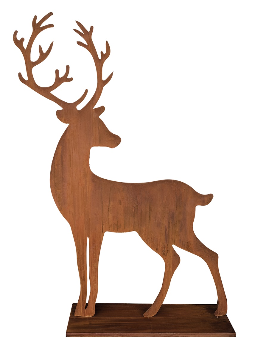 Badeko Hirsch-Deko „Leon“ (200 cm) in Edelrostoptik von Badeko Metalldekoration