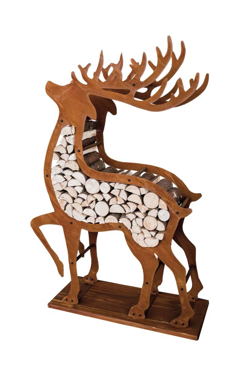 Badeko Hirsch-Holzregal in Edelrostoptik Badeko Hirsch-Holzregal in Edelrostoptik von Badeko Metalldekoration