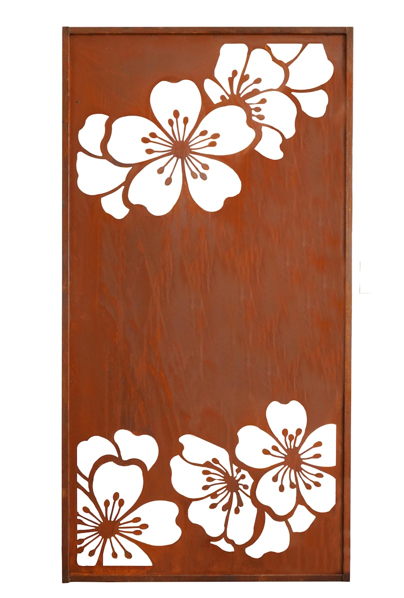 Badeko Parawand „Kirschblüte“ in Edelrostoptik von Badeko Metalldekoration
