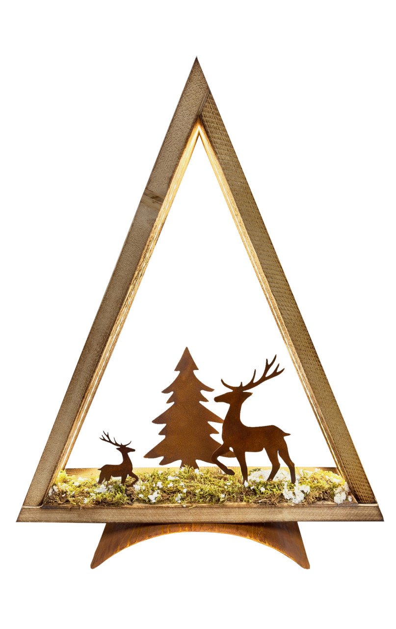 Badeko Holzbaum mit LED Beleuchtung 76 x 60 x 15 cm rostbraun von Badeko
