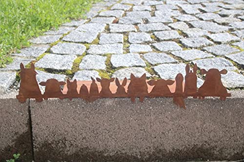 Badeko Kantenhocker Tiere aus Metall Edelrost, L 50 cm, H 12 cm, Dekotiere Kantenhocker von Badeko