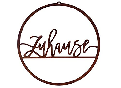 Schild Zuhause Edelrost Türschild Türkranz Ø 35 cm Rostschild Dekoschild Türdeko Loop Ring Edelrostring Metallring Dekoring Türring Gartendeko Vintagering Home Schild Zuhause Edelrost Türschild Türkranz Ø 35 cm Rostschild Dekoschild Türdeko Loop Ring Edelrostring Metallring Dekoring Türring Gartendeko Vintagering Home von Badeko
