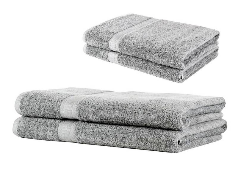 Badekönig Handtuch Set, aus 4 Handtüchern je 2 Stück 50x100cm und 70x140cm - 100% Baumwolle von Badekönig