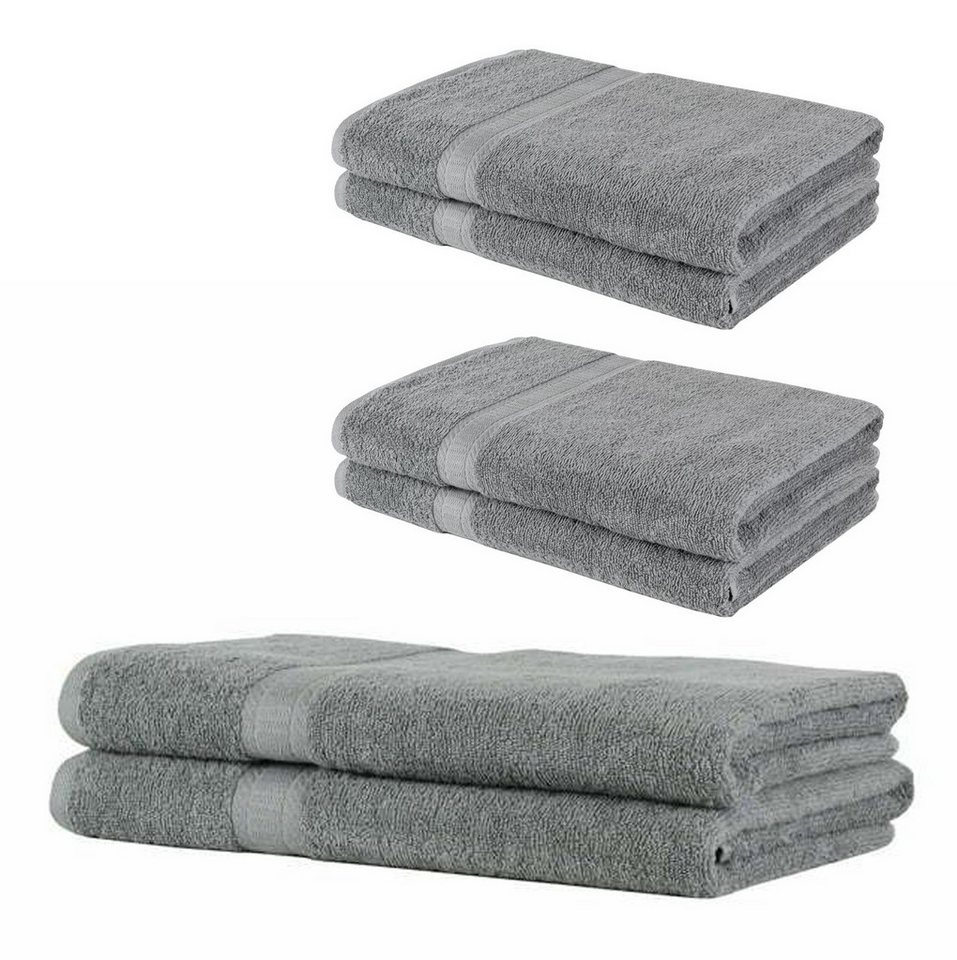 Badekönig Handtuch Set, aus 6 Handtüchern je 4 St. 50x100cm & 2 St. 70x140cm - 100% Baumwolle von Badekönig