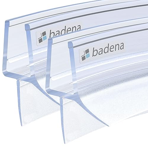 Badena® Duschdichtungen für Duschtüren I Ersatz Dichtung 6mm 8mm Glastür I Duschtürdichtung Wasserabweiser mit Dichtlippe I Dichtung Duschwand Badewanne Duschkabine I Duschabdichtung Gebogen 2x100cm von Badena