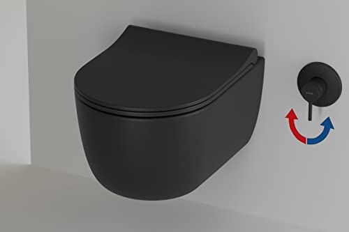 Dusch WC spülrandlos Schwarz Matt I Taharet WC Set VitrA Warmwasser Armatur I Bidet WC Dusche randlos I Hänge WC Bidet Funktion I Spülrandloses Wand WC Softclose WC Sitz Dusch WC spülrandlos Schwarz Matt I Taharet WC Set VitrA Warmwasser Armatur I Bidet WC Dusche randlos I Hänge WC Bidet Funktion I Spülrandloses Wand WC Softclose WC Sitz von Badena