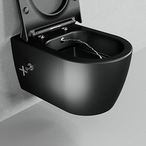 Dusch WC spülrandlos schwarz matt I Taharet WC mit integriertem Ventil I Bidet WC Dusche randlos I Hänge WC Bidet Funktion I Spülrandloses Wand WC Softclose WC Sitz Dusch WC spülrandlos schwarz matt I Taharet WC mit integriertem Ventil I Bidet WC Dusche randlos I Hänge WC Bidet Funktion I Spülrandloses Wand WC Softclose WC Sitz von Badena