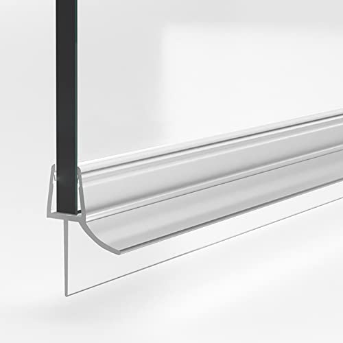 Duschdichtung für Glastüren 100cm Transparent I Duschtürdichtung 6mm 7mm 8mm Glas Bodendichtung I Wasserabweisprofil Duschwand gerade I Duschkabinen Dichtungen I Abdichtung Dusche 12mm Dichtlippe von Badena