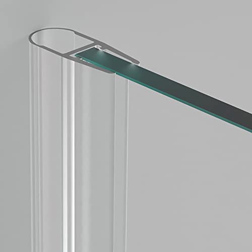 Duschdichtung für Glastüren I 160cm Duschtürdichtung 6mm 7mm 8mm Glas senkrecht I Wasserabweisprofil Duschwand gerade I Duschkabinen Dichtungen I Abdichtung Dusche Balg 12mm von Badena