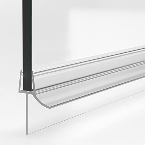 Duschdichtung für Glastüren transparent I 100cm Duschtürdichtung 6mm 7mm 8mm Glas Bodendichtung I Duschkabinen Dichtungen I Wasserabweisprofil Duschwand gerade I Abdichtung 21mm Dichtlippe von Badena