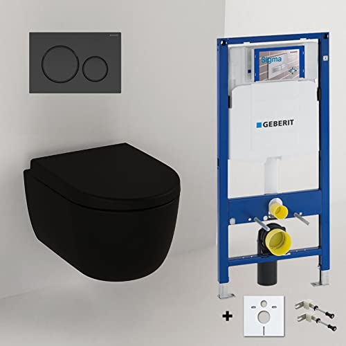 Spülrandloses Hänge Wc mit Spülkasten I Randloses Hänge WC Komplettset Schwarz Matt 54cm I Wand WC ohne Spülrand mit GEBERIT UP320 Vorwandelement und Sigma 20 Betätigungsplatte Spülrandloses Hänge Wc mit Spülkasten I Randloses Hänge WC Komplettset Schwarz Matt 54cm I Wand WC ohne Spülrand mit GEBERIT UP320 Vorwandelement und Sigma 20 Betätigungsplatte von Badena