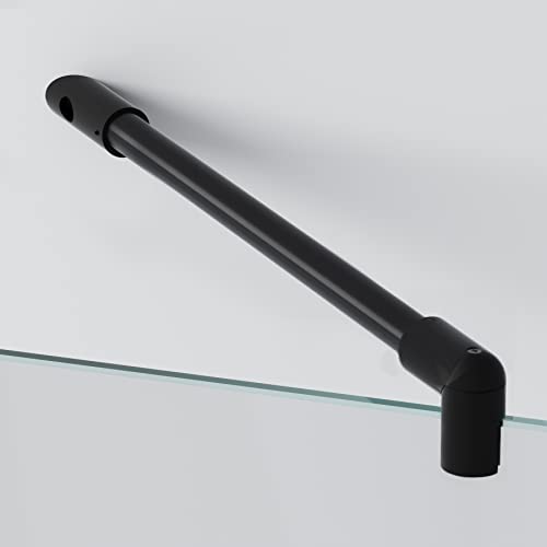 Stabilisationsstange Dusche schwarz matt I 45 Grad Duschwand Halterung Glaswand I Duschwand Stabilisator Stange I Stabilisierungsstange Duschkabine I Haltestange (30cm) von Badena