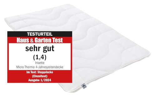 Irisette Micro Thermo Sommerdecke, leichte Bettdecke für den Sommer mit Bezug aus softer Microfaser, 155 x 220 cm, Öko Tex zertifiziert, produziert nach deutschem Qualitätsstandard von Irisette