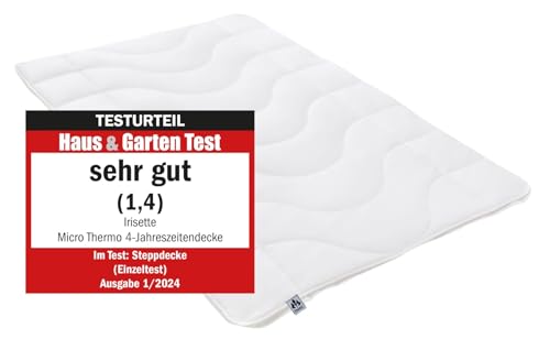 Irisette Micro Thermo 4-Jahreszeitendecke, Steppbett mit Bezug aus softer Microfaser für alle Jahreszeiten, 135 x 200 cm, Öko Tex zertifiziert, produziert nach deutschem Qualitätsstandard von Irisette