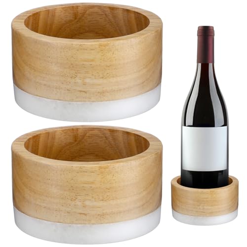 Baderke Weinflaschen-Untersetzer-Set, Weinhalter für Champagnerflaschen und jeden Anlass, Holz und Marmor, 2 Stück Baderke Weinflaschen-Untersetzer-Set, Weinhalter für Champagnerflaschen und jeden Anlass, Holz und Marmor, 2 Stück von Baderke
