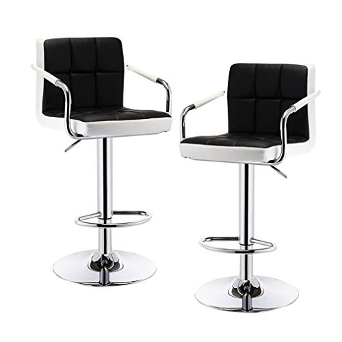 Küche Drehhocker，bartisch Barhocker Klappbar，Wohnzimmer Hocker ，Bar Barstuhl 2er Set (Color : Bar stools Set of 2 Black b) von Badewannen