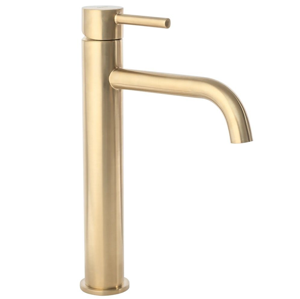 wohnwerk.idee Badarmatur Waschbeckenarmatur Wasserhahn Gold Einhebelmischer Lungo von wohnwerk.idee