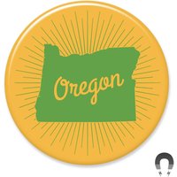 Orange State Grün Und Gold Sunburst 5, 7 cm Runder Magnet von BadgeBombShop
