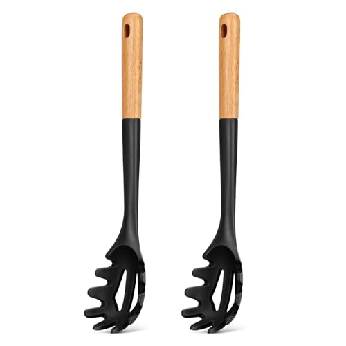 Silikon-Nudelgabel, hitzebeständiger Nudellöffel-Servierer, BPA-frei, Spaghetti-Sieb, 32,5 cm von Badiano