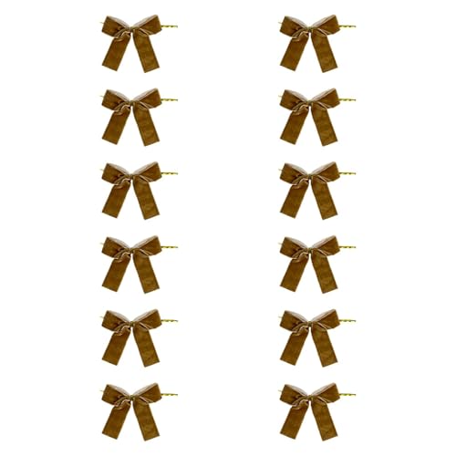 Badiman 12 Stück Weihnachtsschleife Christbaumdeko Kranzdekoration Festschleife Aus Langlebigem Samtmaterial für Den Bauernhausstil Treppengeländer Und Festl, Kaffee Badiman 12 Stück Weihnachtsschleife Christbaumdeko Kranzdekoration Festschleife Aus Langlebigem Samtmaterial für Den Bauernhausstil Treppengeländer Und Festl, Kaffee von Badiman