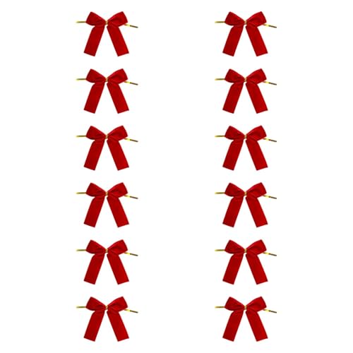 Badiman 12 Stück Weihnachtsschleife Christbaumdeko Kranzdekoration Festschleife Aus Langlebigem Samtmaterial für Den Bauernhausstil Treppengeländer Und Festl, Rot Badiman 12 Stück Weihnachtsschleife Christbaumdeko Kranzdekoration Festschleife Aus Langlebigem Samtmaterial für Den Bauernhausstil Treppengeländer Und Festl, Rot von Badiman