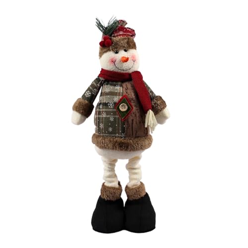 Badiman Weihnachtspuppe Dekofigur Und Stehfigur Als Weihnachtsschmuck Einzigartiger Tischschmuck mit Verlängerbaren Beinen Als Geschenk Und für Partydekoratio, Schneemann von Badiman