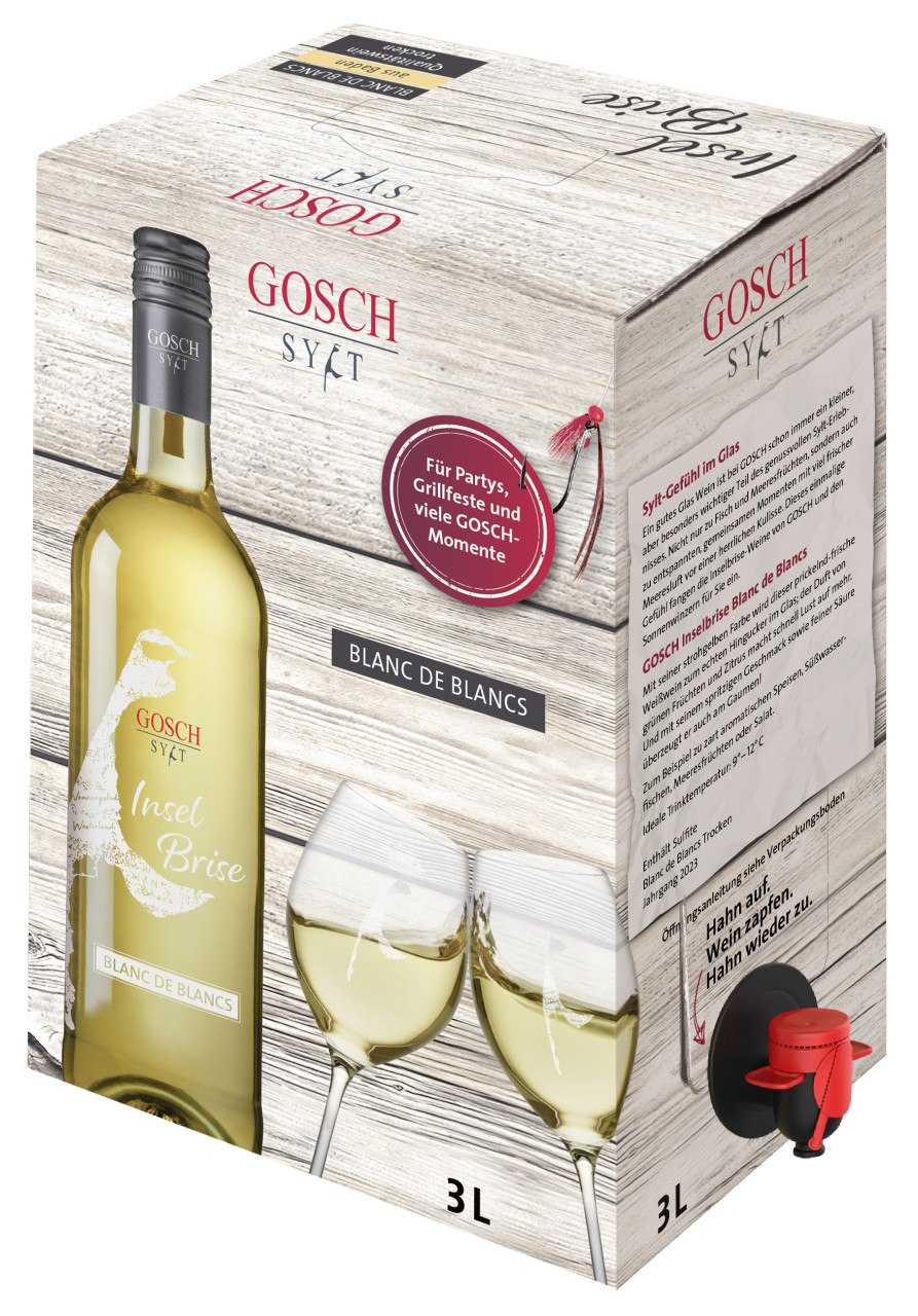 Gosch Inselbrise Weißwein Blanc de Blancs trocken 1 x 3 l von Badischer Winzerkeller