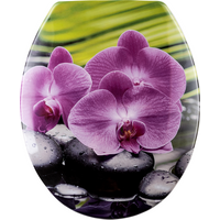 Badkomfort hochwertiger Duroplast WC Sitz mit Absenkautomatik Orchidee von Badkomfort