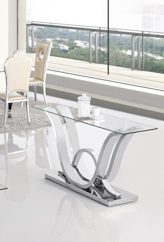 Bador Designer Konsolentisch Edelstahl Schminktisch Glas Hochglanz Flurtisch Neuheit von Bador