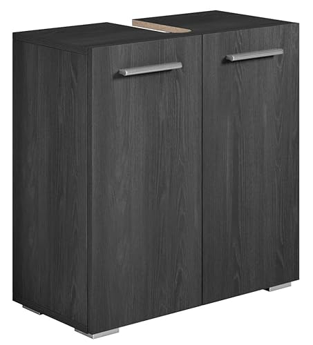 Badezimmer Badmöbel Jupiter Schwarz Holz - Unterschrank Badmöbelset Badschrank Schrank Waschbeckenunterschrank von Badplaats B.V.