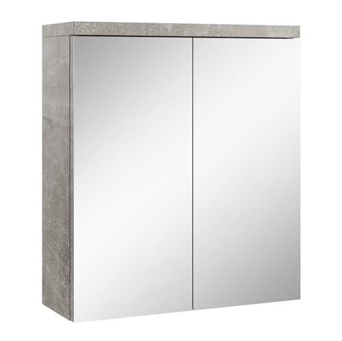 Badezimmer Spiegelschrank Toledo 60cm Beton grau – Stauraum Unterschrank Möbel Zwei Türen Badschrank von Badplaats B.V.