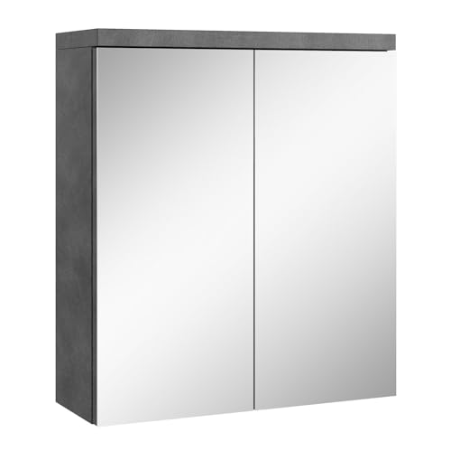 Badezimmer Spiegelschrank Toledo 60cm Dunkle Grau – Stauraum Unterschrank Möbel Zwei Türen Badschrank von Badplaats B.V.