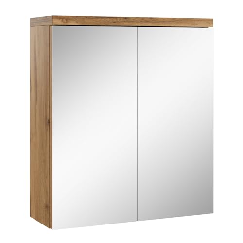 Badezimmer Spiegelschrank Toledo 60cm Eiche – Stauraum Unterschrank Möbel Zwei Türen Badschrank von Badplaats B.V.